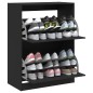 vidaXL Schuhschrank mit 2 Klappen Schwarz 80x42x108 cm vidaXL Schuhschrank mit 2 Klappen Schwarz 80x42x108 cm