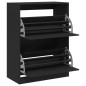 vidaXL Schuhschrank mit 2 Klappen Schwarz 80x42x108 cm vidaXL Schuhschrank mit 2 Klappen Schwarz 80x42x108 cm