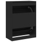 vidaXL Schuhschrank mit 2 Klappen Schwarz 80x42x108 cm vidaXL Schuhschrank mit 2 Klappen Schwarz 80x42x108 cm