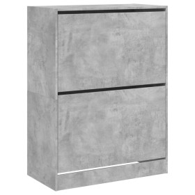 vidaXL Schuhschrank mit 2 Klappen Betongrau 80x42x108 cm