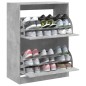 vidaXL Schuhschrank mit 2 Klappen Betongrau 80x42x108 cm vidaXL Schuhschrank mit 2 Klappen Betongrau 80x42x108 cm