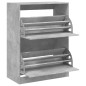 vidaXL Schuhschrank mit 2 Klappen Betongrau 80x42x108 cm vidaXL Schuhschrank mit 2 Klappen Betongrau 80x42x108 cm