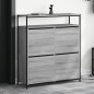 vidaXL Schuhschrank mit 4 Klappen Grau Sonoma 100x34x112 cm vidaXL Schuhschrank mit 4 Klappen Grau Sonoma 100x34x112 cm