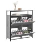 vidaXL Schuhschrank mit 4 Klappen Grau Sonoma 100x34x112 cm vidaXL Schuhschrank mit 4 Klappen Grau Sonoma 100x34x112 cm