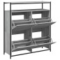 vidaXL Schuhschrank mit 4 Klappen Grau Sonoma 100x34x112 cm vidaXL Schuhschrank mit 4 Klappen Grau Sonoma 100x34x112 cm