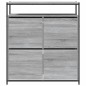 vidaXL Schuhschrank mit 4 Klappen Grau Sonoma 100x34x112 cm vidaXL Schuhschrank mit 4 Klappen Grau Sonoma 100x34x112 cm