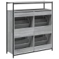 vidaXL Schuhschrank mit 4 Klappen Grau Sonoma 100x34x112 cm vidaXL Schuhschrank mit 4 Klappen Grau Sonoma 100x34x112 cm