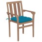 Gartenstühle 2 Stk. mit Hellblauen Kissen Massivholz Teak Gartenstühle 2 Stk. mit Hellblauen Kissen Massivholz Teak