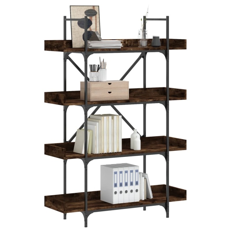 vidaXL Bücherregal 4 Böden Räuchereiche 100x33x145,5 cm Holzwerkstoff vidaXL Bücherregal 4 Böden Räuchereiche 100x33x145,5 cm Holzwerkstoff