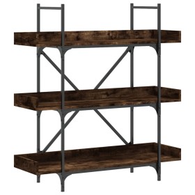 vidaXL Bücherregal 3 Böden Räuchereiche 100x33x108,5 cm Holzwerkstoff