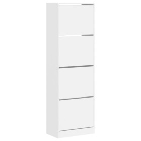 vidaXL Schuhschrank mit 4 Klappen Weiß 60x34x187,5 cm