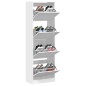 vidaXL Schuhschrank mit 4 Klappen Weiß 60x34x187,5 cm vidaXL Schuhschrank mit 4 Klappen Weiß 60x34x187,5 cm