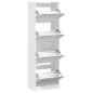 vidaXL Schuhschrank mit 4 Klappen Weiß 60x34x187,5 cm vidaXL Schuhschrank mit 4 Klappen Weiß 60x34x187,5 cm