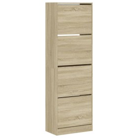 vidaXL Schuhschrank mit 4 Klappen Sonoma-Eiche 60x34x187,5 cm