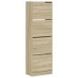 vidaXL Schuhschrank mit 4 Klappen Sonoma-Eiche 60x34x187,5 cm vidaXL Schuhschrank mit 4 Klappen Sonoma-Eiche 60x34x187,5 cm