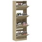 vidaXL Schuhschrank mit 4 Klappen Sonoma-Eiche 60x34x187,5 cm vidaXL Schuhschrank mit 4 Klappen Sonoma-Eiche 60x34x187,5 cm