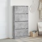 vidaXL Schuhschrank mit 4 Klappen Betongrau 80x21x163,5 cm vidaXL Schuhschrank mit 4 Klappen Betongrau 80x21x163,5 cm
