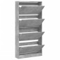 vidaXL Schuhschrank mit 4 Klappen Betongrau 80x21x163,5 cm vidaXL Schuhschrank mit 4 Klappen Betongrau 80x21x163,5 cm