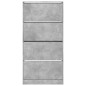 vidaXL Schuhschrank mit 4 Klappen Betongrau 80x21x163,5 cm vidaXL Schuhschrank mit 4 Klappen Betongrau 80x21x163,5 cm