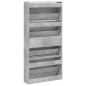 vidaXL Schuhschrank mit 4 Klappen Betongrau 80x21x163,5 cm vidaXL Schuhschrank mit 4 Klappen Betongrau 80x21x163,5 cm
