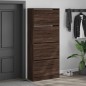 vidaXL Schuhschrank mit 4 Klappen Braun Eiche-Optik 80x34x187,5 cm vidaXL Schuhschrank mit 4 Klappen Braun Eiche-Optik 80x34x187,5 cm