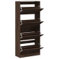 vidaXL Schuhschrank mit 4 Klappen Braun Eiche-Optik 80x34x187,5 cm vidaXL Schuhschrank mit 4 Klappen Braun Eiche-Optik 80x34x187,5 cm