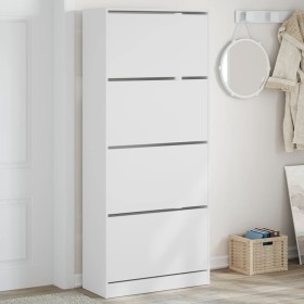 vidaXL Schuhschrank mit 4 Klappen Weiß 80x34x187,5 cm