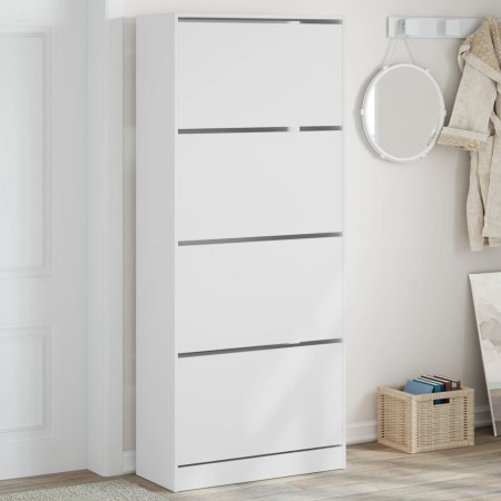 vidaXL Schuhschrank mit 4 Klappen Weiß 80x34x187,5 cm
