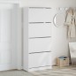 vidaXL Schuhschrank mit 4 Klappen Weiß 80x34x187,5 cm vidaXL Schuhschrank mit 4 Klappen Weiß 80x34x187,5 cm