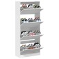 vidaXL Schuhschrank mit 4 Klappen Weiß 80x34x187,5 cm vidaXL Schuhschrank mit 4 Klappen Weiß 80x34x187,5 cm