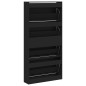 vidaXL Schuhschrank mit 4 Klappen Schwarz 80x21x163,5 cm vidaXL Schuhschrank mit 4 Klappen Schwarz 80x21x163,5 cm