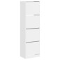 vidaXL Schuhschrank mit 4 Klappen Weiß 60x42x204 cm vidaXL Schuhschrank mit 4 Klappen Weiß 60x42x204 cm