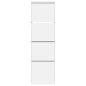 vidaXL Schuhschrank mit 4 Klappen Weiß 60x42x204 cm vidaXL Schuhschrank mit 4 Klappen Weiß 60x42x204 cm