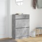 vidaXL Schuhschrank mit 2 Klappen Betongrau 80x34x116 cm vidaXL Schuhschrank mit 2 Klappen Betongrau 80x34x116 cm
