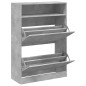 vidaXL Schuhschrank mit 2 Klappen Betongrau 80x34x116 cm vidaXL Schuhschrank mit 2 Klappen Betongrau 80x34x116 cm