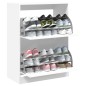 vidaXL Schuhschrank mit 2 Klappen Weiß 80x42x108 cm vidaXL Schuhschrank mit 2 Klappen Weiß 80x42x108 cm