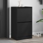 vidaXL Schuhschrank mit 2 Klappen Schwarz 60x42x108 cm vidaXL Schuhschrank mit 2 Klappen Schwarz 60x42x108 cm