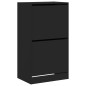 vidaXL Schuhschrank mit 2 Klappen Schwarz 60x42x108 cm vidaXL Schuhschrank mit 2 Klappen Schwarz 60x42x108 cm