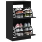 vidaXL Schuhschrank mit 2 Klappen Schwarz 60x42x108 cm vidaXL Schuhschrank mit 2 Klappen Schwarz 60x42x108 cm