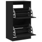 vidaXL Schuhschrank mit 2 Klappen Schwarz 60x42x108 cm vidaXL Schuhschrank mit 2 Klappen Schwarz 60x42x108 cm