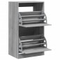 vidaXL Schuhschrank mit 2 Klappen Grau Sonoma 60x42x108 cm vidaXL Schuhschrank mit 2 Klappen Grau Sonoma 60x42x108 cm