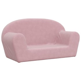 vidaXL Kindersofa 2-Sitzer Rosa Weich Plüsch
