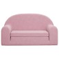 vidaXL Kinder-Schlafsofa 2-Sitzer Rosa Weicher Plüsch vidaXL Kinder-Schlafsofa 2-Sitzer Rosa Weicher Plüsch