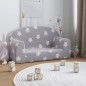 vidaXL Kindersofa 2-Sitzer Hellgrau mit Sternen Weich Plüsch vidaXL Kindersofa 2-Sitzer Hellgrau mit Sternen Weich Plüsch