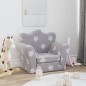 vidaXL Schlafsofa für Kinder Hellgrau Sterne Weich Plüsch vidaXL Schlafsofa für Kinder Hellgrau Sterne Weich Plüsch