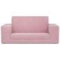 vidaXL Kinder-Schlafsofa 2-Sitzer Rosa Weicher Plüsch