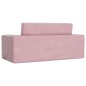 vidaXL Kinder-Schlafsofa 2-Sitzer Rosa Weicher Plüsch