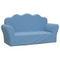 vidaXL Kindersofa 2-Sitzer Blau Weich Plüsch vidaXL Kindersofa 2-Sitzer Blau Weich Plüsch