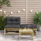 vidaXL Gartensofa ohne Armlehnen mit Kissen und Hocker vidaXL Gartensofa ohne Armlehnen mit Kissen und Hocker