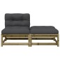 vidaXL Gartensofa ohne Armlehnen mit Kissen und Hocker vidaXL Gartensofa ohne Armlehnen mit Kissen und Hocker